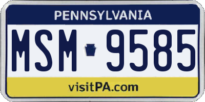 PA license plate MSM9585