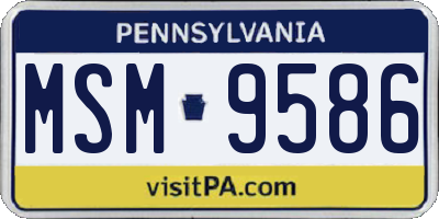 PA license plate MSM9586