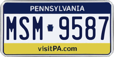PA license plate MSM9587