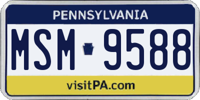 PA license plate MSM9588