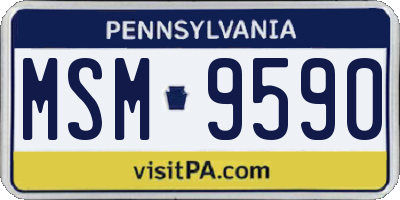 PA license plate MSM9590