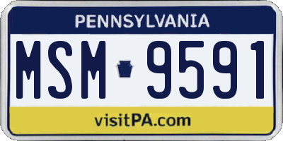 PA license plate MSM9591