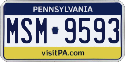 PA license plate MSM9593