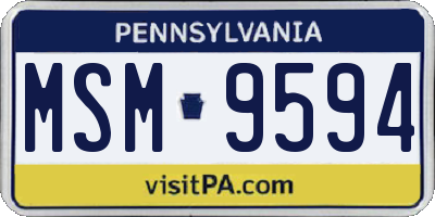 PA license plate MSM9594