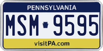 PA license plate MSM9595