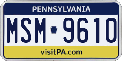PA license plate MSM9610