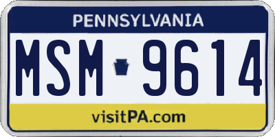 PA license plate MSM9614