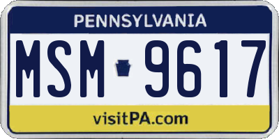 PA license plate MSM9617