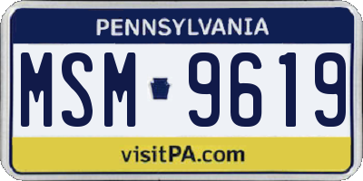 PA license plate MSM9619