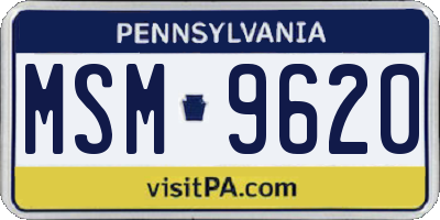 PA license plate MSM9620