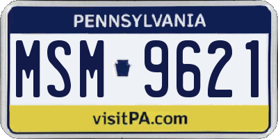 PA license plate MSM9621