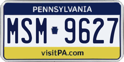 PA license plate MSM9627
