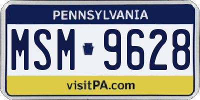 PA license plate MSM9628