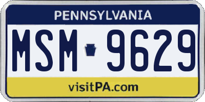PA license plate MSM9629