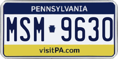 PA license plate MSM9630