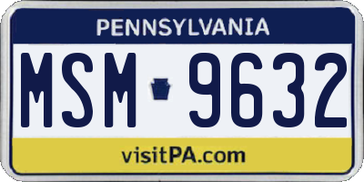 PA license plate MSM9632