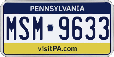 PA license plate MSM9633
