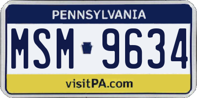 PA license plate MSM9634