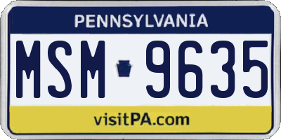 PA license plate MSM9635