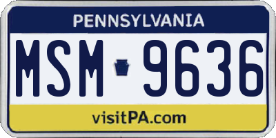 PA license plate MSM9636