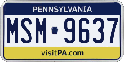PA license plate MSM9637