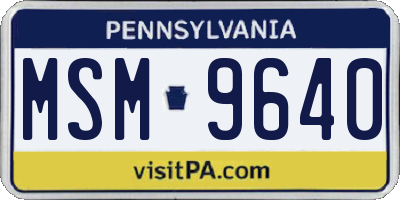 PA license plate MSM9640