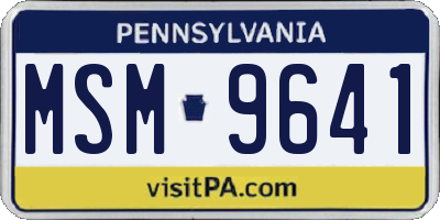 PA license plate MSM9641