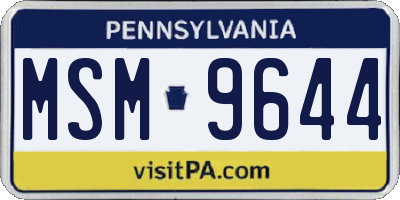 PA license plate MSM9644