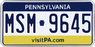 PA license plate MSM9645