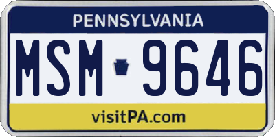 PA license plate MSM9646