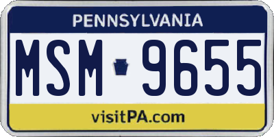 PA license plate MSM9655