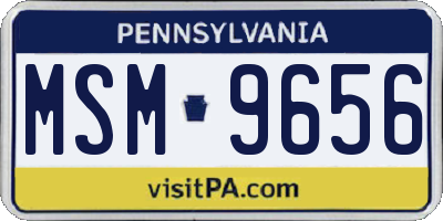 PA license plate MSM9656