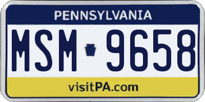 PA license plate MSM9658