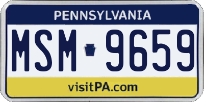 PA license plate MSM9659