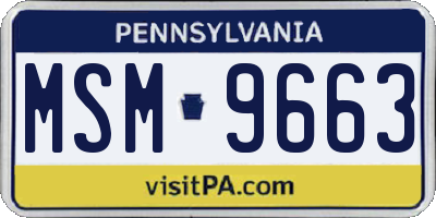 PA license plate MSM9663