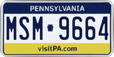 PA license plate MSM9664