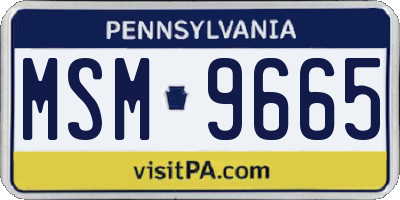 PA license plate MSM9665
