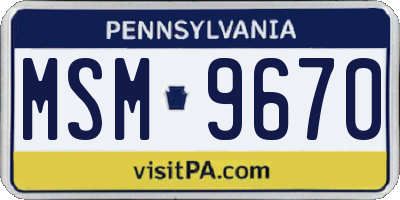 PA license plate MSM9670