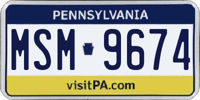 PA license plate MSM9674
