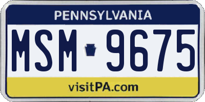 PA license plate MSM9675