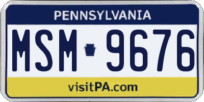 PA license plate MSM9676