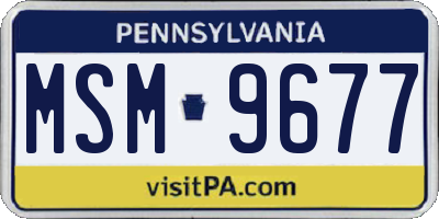 PA license plate MSM9677