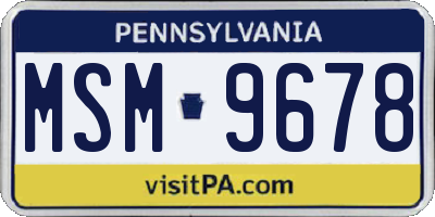 PA license plate MSM9678