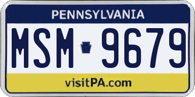 PA license plate MSM9679