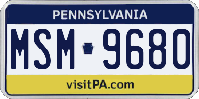 PA license plate MSM9680