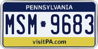 PA license plate MSM9683