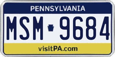 PA license plate MSM9684