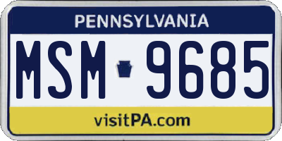 PA license plate MSM9685