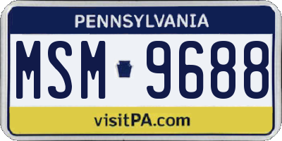PA license plate MSM9688