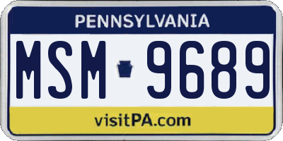 PA license plate MSM9689